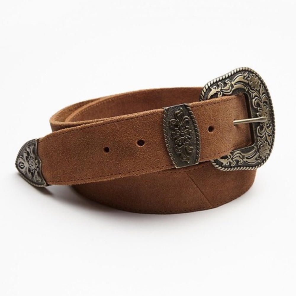 Free People Black Rock Luxe Suede Belt